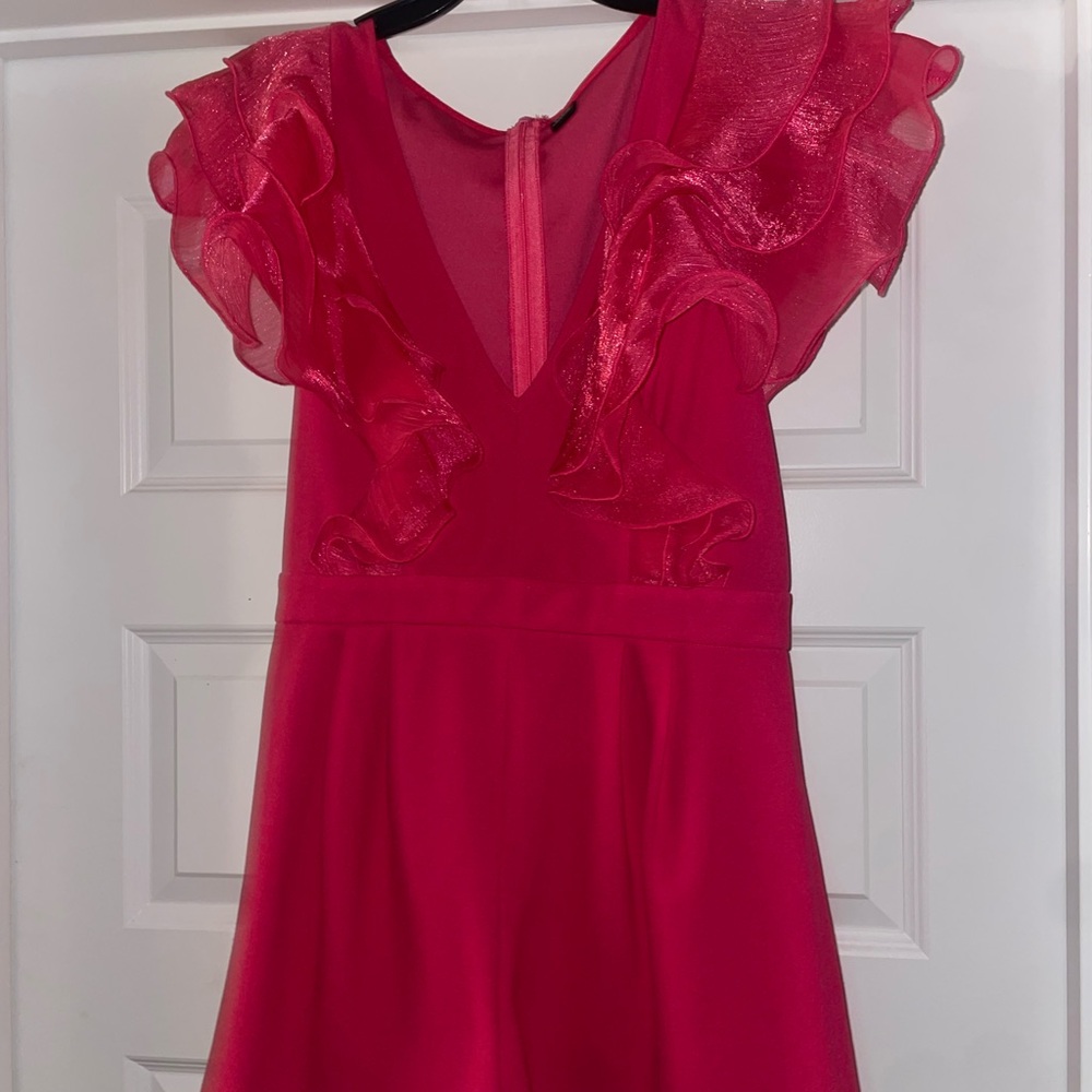 Hot Pink Ruffled Romper